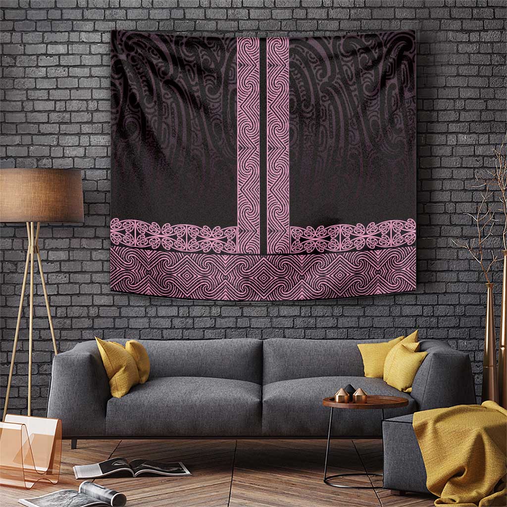 New Zealand Maori Kowhaiwhai Tapestry Mawhero Maui and Mangopare LT9 Pink - Polynesian Pride