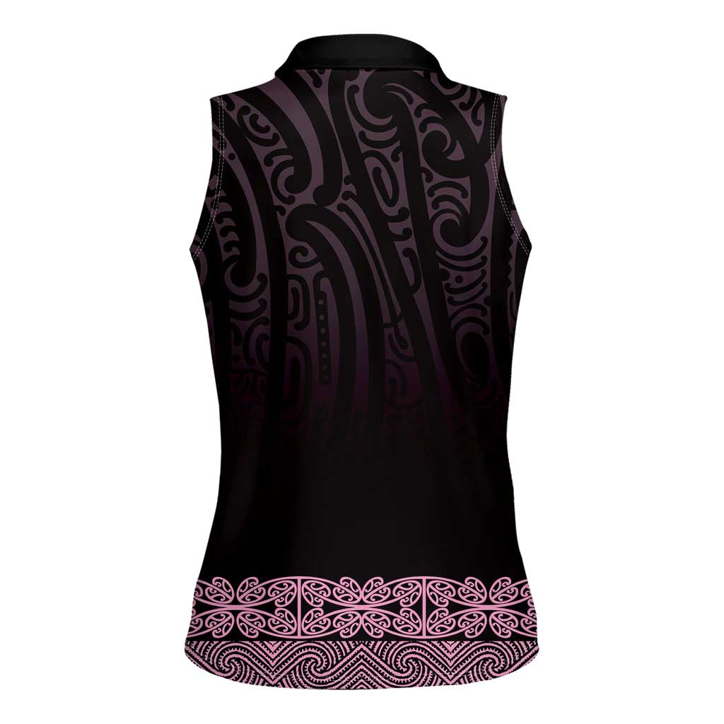 New Zealand Maori Kowhaiwhai Women Sleeveless Polo Shirt Mawhero Maui and Mangopare LT9 - Polynesian Pride