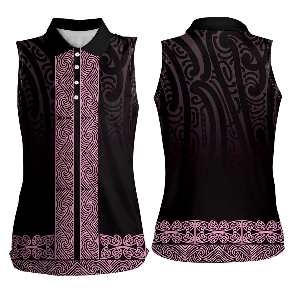 New Zealand Maori Kowhaiwhai Women Sleeveless Polo Shirt Mawhero Maui and Mangopare LT9 - Polynesian Pride