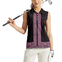 New Zealand Maori Kowhaiwhai Women Sleeveless Polo Shirt Mawhero Maui and Mangopare LT9 - Polynesian Pride
