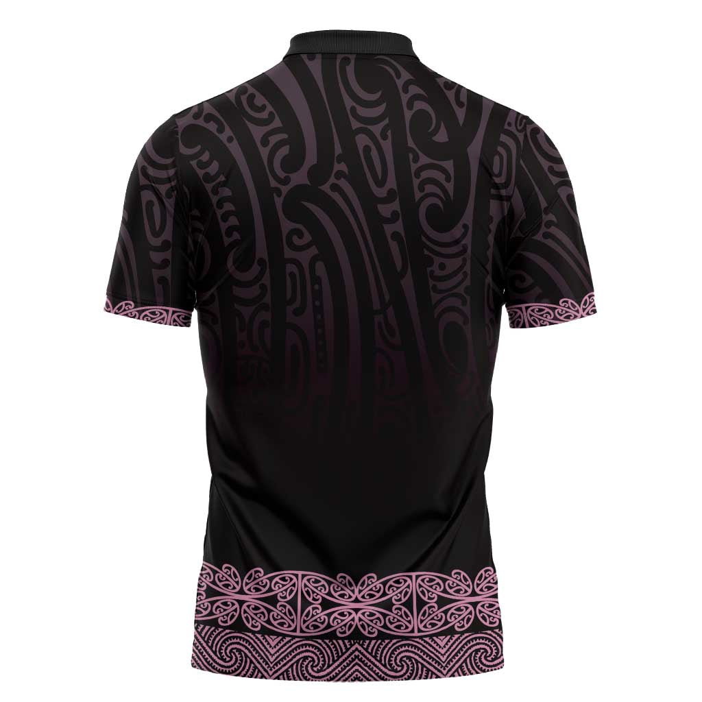 New Zealand Maori Kowhaiwhai Zipper Polo Shirt Mawhero Maui and Mangopare LT9 - Polynesian Pride