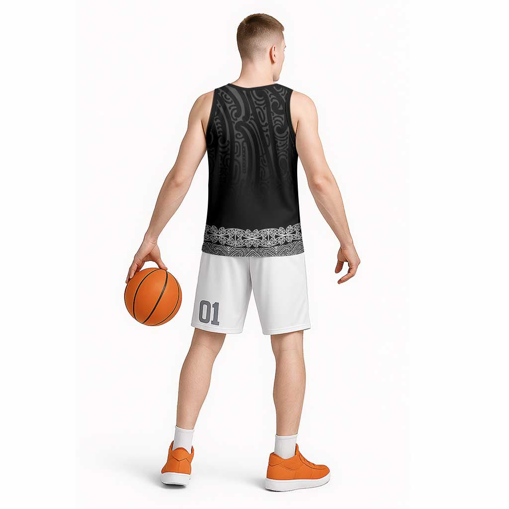 New Zealand Maori Kowhaiwhai Basketball Jersey Pango Maui and Mangopare LT9 - Polynesian Pride