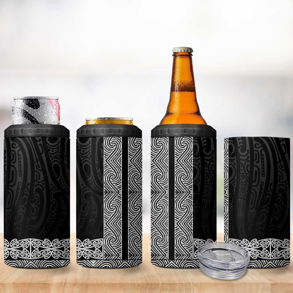 New Zealand Maori Kowhaiwhai 4 in 1 Can Cooler Tumbler Pango Maui and Mangopare LT9 - Polynesian Pride