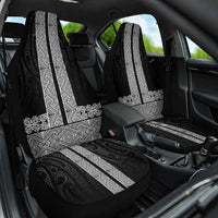 New Zealand Maori Kowhaiwhai Car Seat Cover Pango Maui and Mangopare LT9 One Size Black - Polynesian Pride