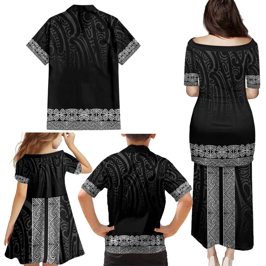 New Zealand Maori Kowhaiwhai Family Matching Puletasi and Hawaiian Shirt Pango Maui and Mangopare LT9 - Polynesian Pride