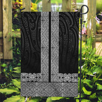 New Zealand Maori Kowhaiwhai Garden Flag Pango Maui and Mangopare LT9 Garden Flag Black - Polynesian Pride