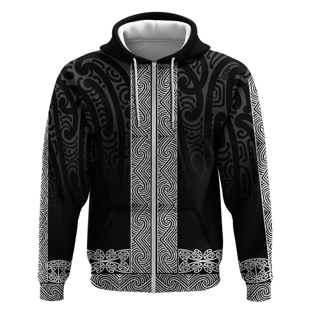 New Zealand Maori Kowhaiwhai Hoodie Pango Maui and Mangopare