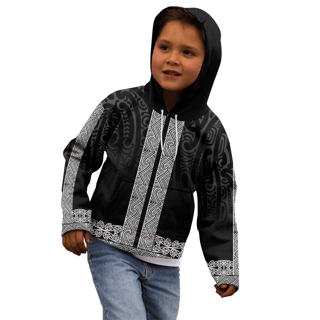 New Zealand Maori Kowhaiwhai Kid Hoodie Pango Maui and Mangopare LT9 - Polynesian Pride