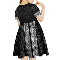 New Zealand Maori Kowhaiwhai Kid Short Sleeve Dress Pango Maui and Mangopare LT9 - Polynesian Pride