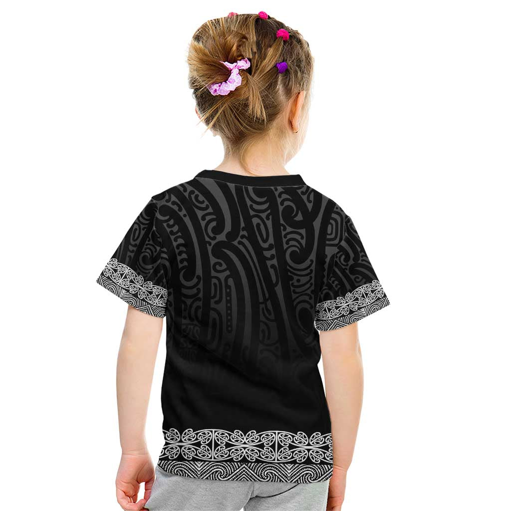 New Zealand Maori Kowhaiwhai Kid T Shirt Pango Maui and Mangopare LT9 - Polynesian Pride