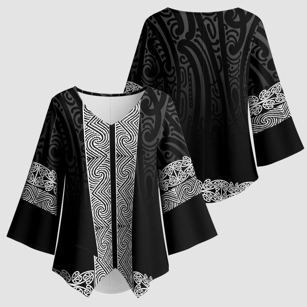 New Zealand Maori Kowhaiwhai Kimono Sleeve Blouse Pango Maui and Mangopare LT9 - Polynesian Pride