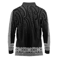 New Zealand Maori Kowhaiwhai Long Sleeve Polo Shirt Pango Maui and Mangopare LT9 - Polynesian Pride