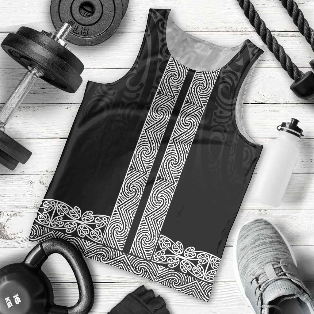 New Zealand Maori Kowhaiwhai Men Tank Top Pango Maui and Mangopare LT9 - Polynesian Pride