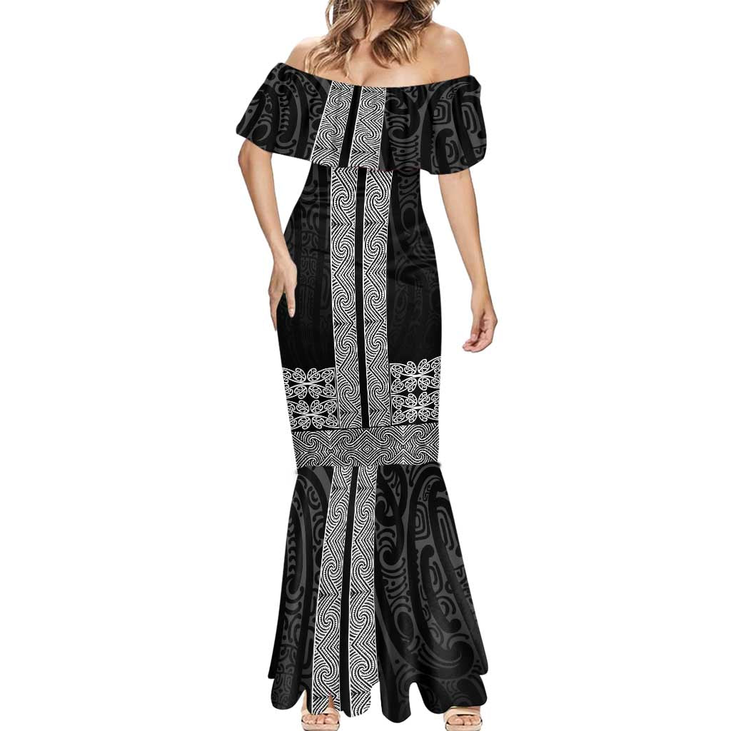 New Zealand Maori Kowhaiwhai Mermaid Dress Pango Maui and Mangopare LT9 - Polynesian Pride
