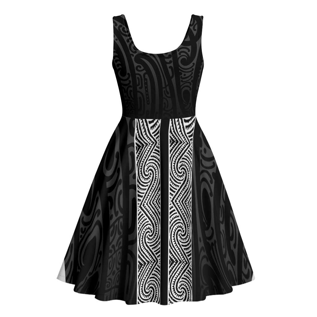New Zealand Maori Kowhaiwhai Midi Dress Pango Maui and Mangopare LT9 - Polynesian Pride