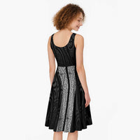New Zealand Maori Kowhaiwhai Midi Dress Pango Maui and Mangopare LT9 - Polynesian Pride