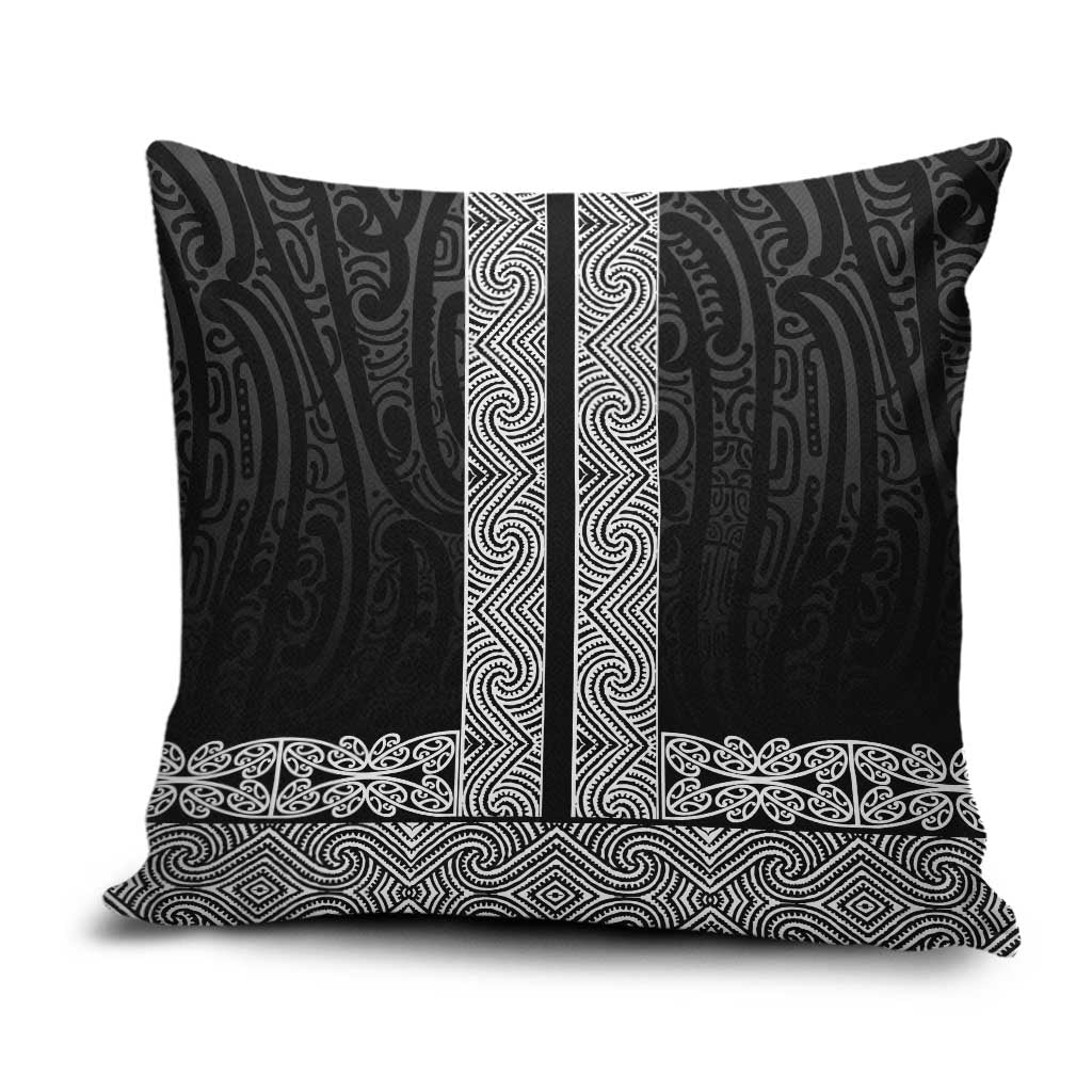 New Zealand Maori Kowhaiwhai Pillow Cover Pango Maui and Mangopare LT9 Black - Polynesian Pride