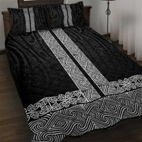 New Zealand Maori Kowhaiwhai Quilt Bed Set Pango Maui and Mangopare LT9 Black - Polynesian Pride