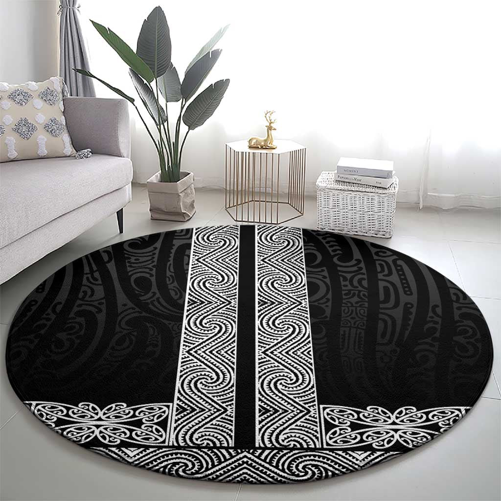 New Zealand Maori Kowhaiwhai Round Carpet Pango Maui and Mangopare LT9 - Polynesian Pride