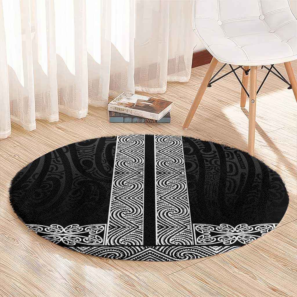New Zealand Maori Kowhaiwhai Round Carpet Pango Maui and Mangopare LT9 - Polynesian Pride