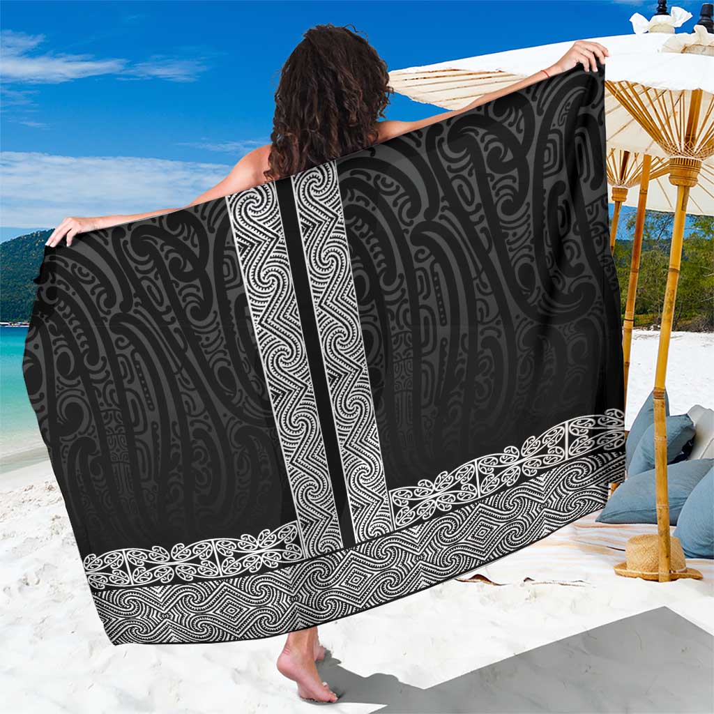 New Zealand Maori Kowhaiwhai Sarong Pango Maui and Mangopare LT9 One Size 44 x 66 inches Black - Polynesian Pride