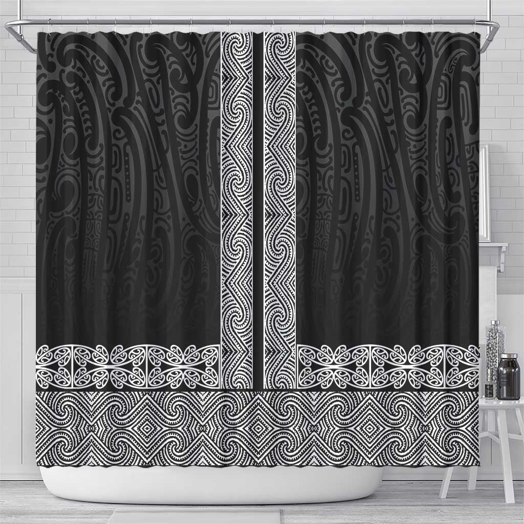 New Zealand Maori Kowhaiwhai Shower Curtain Pango Maui and Mangopare LT9 - Polynesian Pride