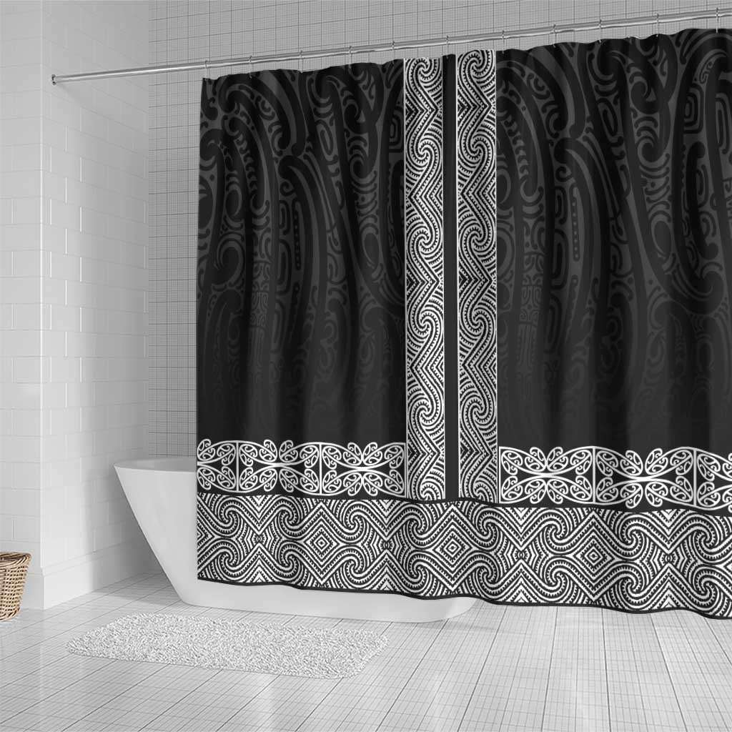 New Zealand Maori Kowhaiwhai Shower Curtain Pango Maui and Mangopare LT9 - Polynesian Pride
