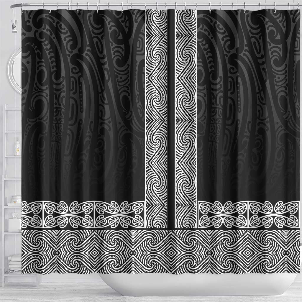 New Zealand Maori Kowhaiwhai Shower Curtain Pango Maui and Mangopare LT9 - Polynesian Pride