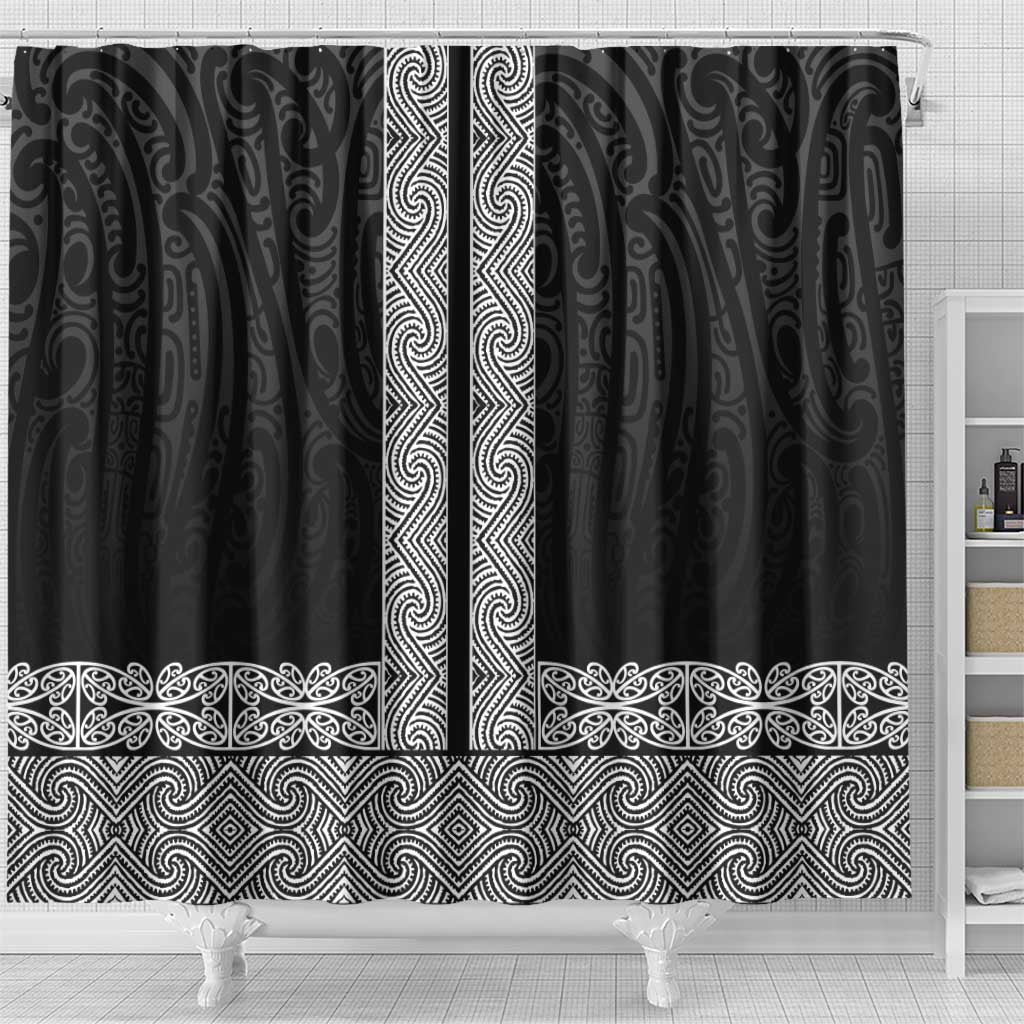 New Zealand Maori Kowhaiwhai Shower Curtain Pango Maui and Mangopare LT9 - Polynesian Pride