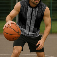 New Zealand Maori Kowhaiwhai Sleeveless Hoodie Pango Maui and Mangopare LT9 - Polynesian Pride