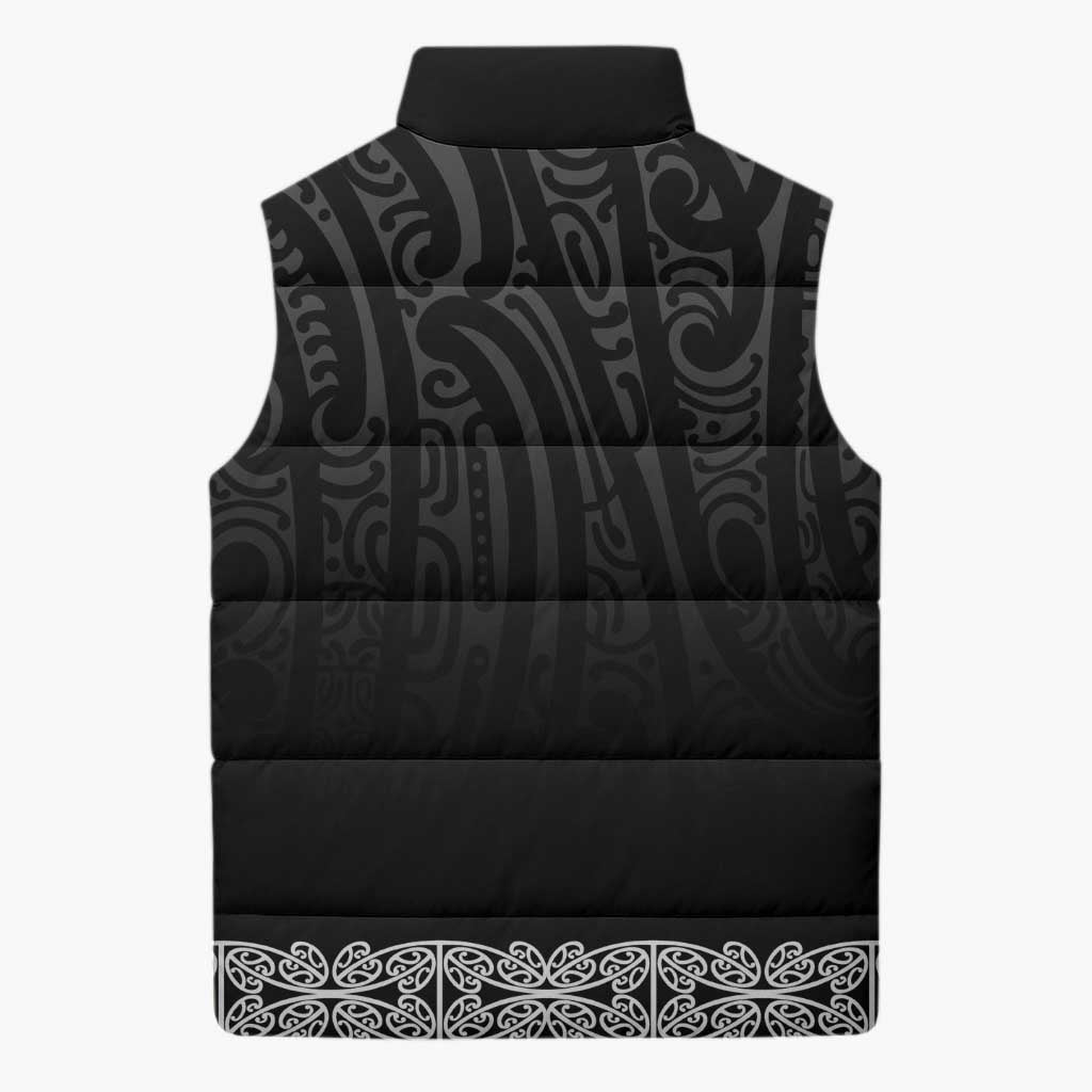 New Zealand Maori Kowhaiwhai Sleeveless Puffer Jacket Pango Maui and Mangopare LT9 - Polynesian Pride
