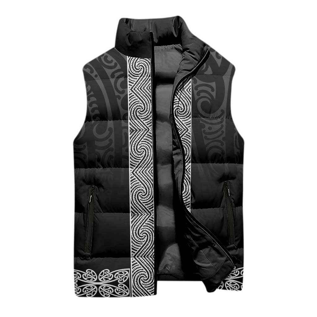 New Zealand Maori Kowhaiwhai Sleeveless Puffer Jacket Pango Maui and Mangopare LT9 - Polynesian Pride