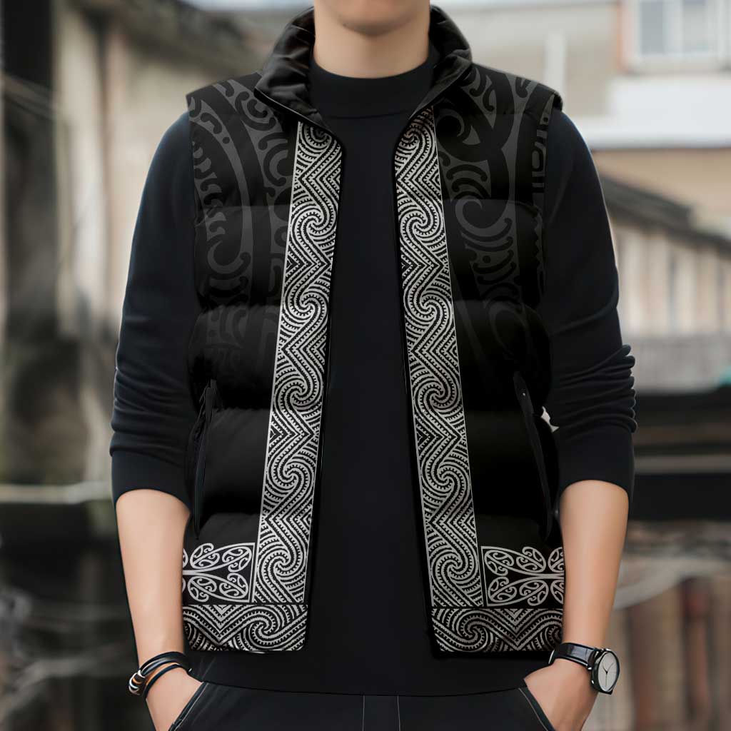 New Zealand Maori Kowhaiwhai Sleeveless Puffer Jacket Pango Maui and Mangopare LT9 - Polynesian Pride
