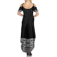 New Zealand Maori Kowhaiwhai Summer Maxi Dress Pango Maui and Mangopare LT9 - Polynesian Pride