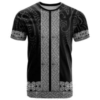 New Zealand Maori Kowhaiwhai T Shirt Pango Maui and Mangopare LT9 Black - Polynesian Pride