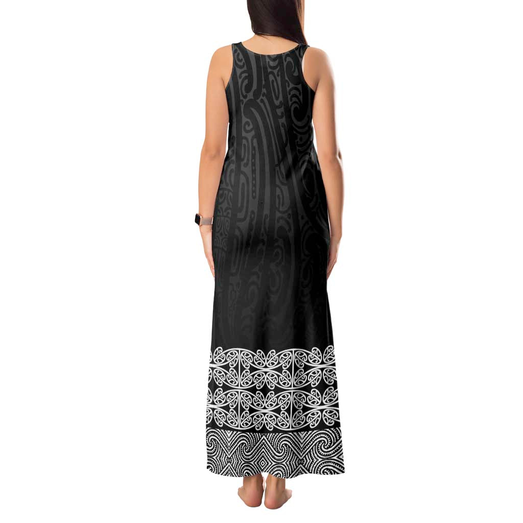 New Zealand Maori Kowhaiwhai Tank Maxi Dress Pango Maui and Mangopare LT9 - Polynesian Pride