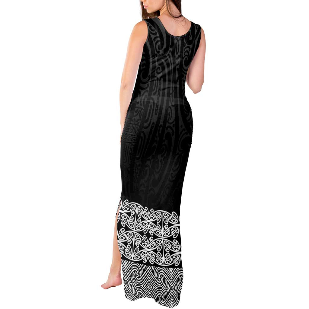 New Zealand Maori Kowhaiwhai Tank Maxi Dress Pango Maui and Mangopare LT9 - Polynesian Pride