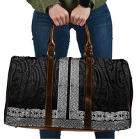 New Zealand Maori Kowhaiwhai Travel Bag Pango Maui and Mangopare LT9 Black - Polynesian Pride