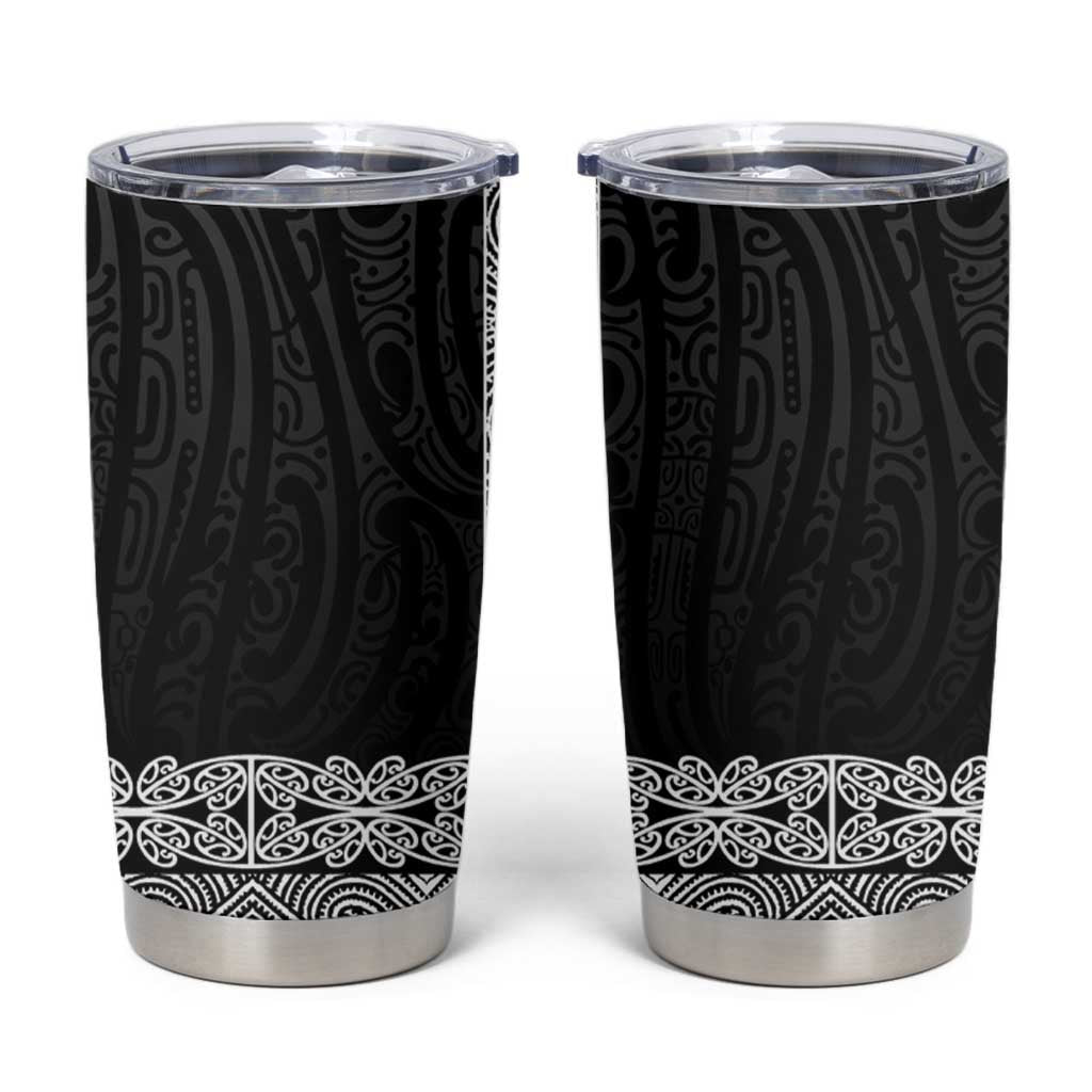 New Zealand Maori Kowhaiwhai Tumbler Cup Pango Maui and Mangopare LT9 Black - Polynesian Pride