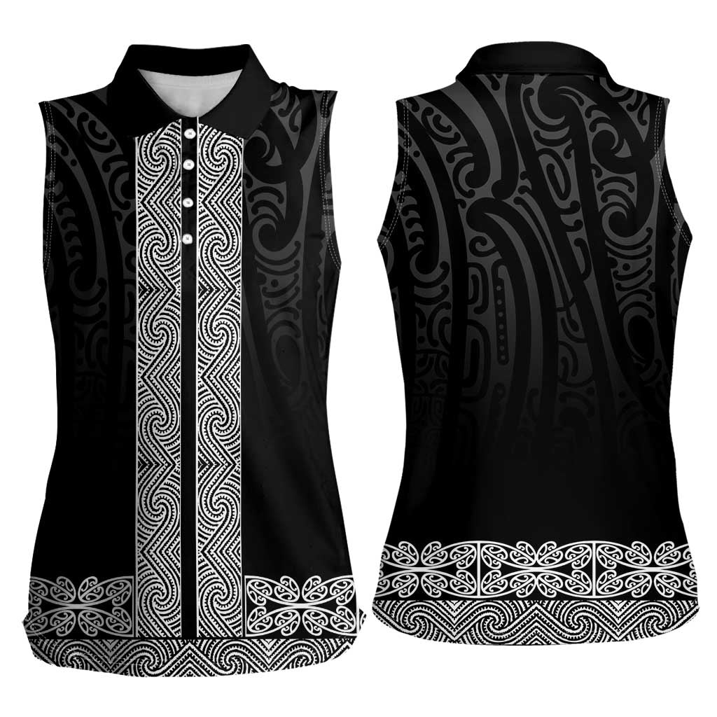 New Zealand Maori Kowhaiwhai Women Sleeveless Polo Shirt Pango Maui and Mangopare LT9 - Polynesian Pride