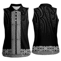 New Zealand Maori Kowhaiwhai Women Sleeveless Polo Shirt Pango Maui and Mangopare LT9 - Polynesian Pride