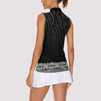 New Zealand Maori Kowhaiwhai Women Sleeveless Polo Shirt Pango Maui and Mangopare LT9 - Polynesian Pride