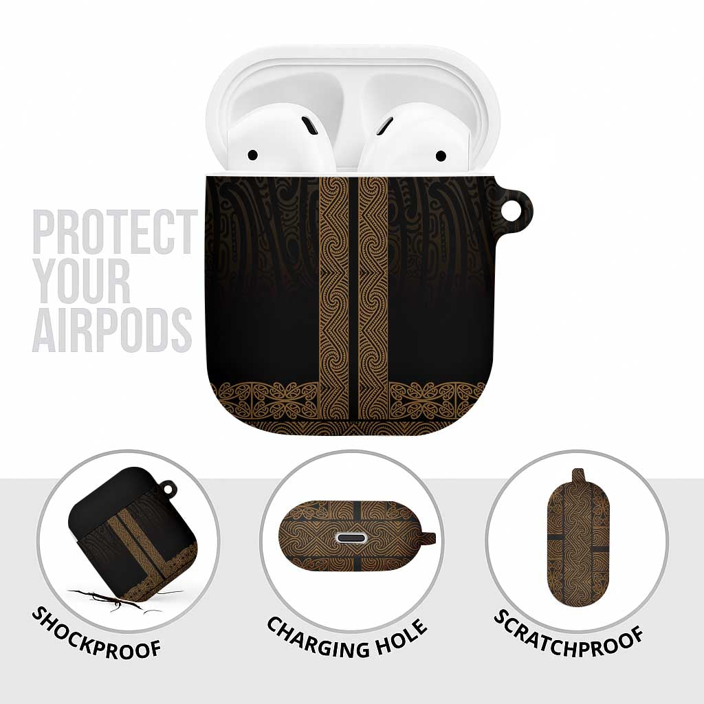 New Zealand Maori Kowhaiwhai AirPods Case Parauri Maui and Mangopare LT9 - Polynesian Pride