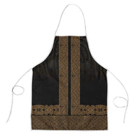 New Zealand Maori Kowhaiwhai Apron Parauri Maui and Mangopare LT9 Brown - Polynesian Pride