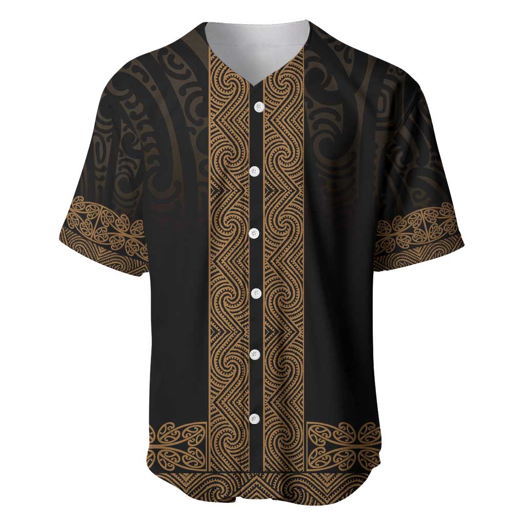 New Zealand Maori Kowhaiwhai Baseball Jersey Parauri Maui and Mangopare LT9 Brown - Polynesian Pride