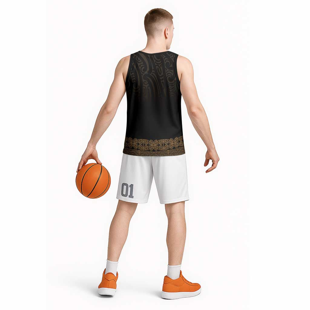 New Zealand Maori Kowhaiwhai Basketball Jersey Parauri Maui and Mangopare LT9 - Polynesian Pride