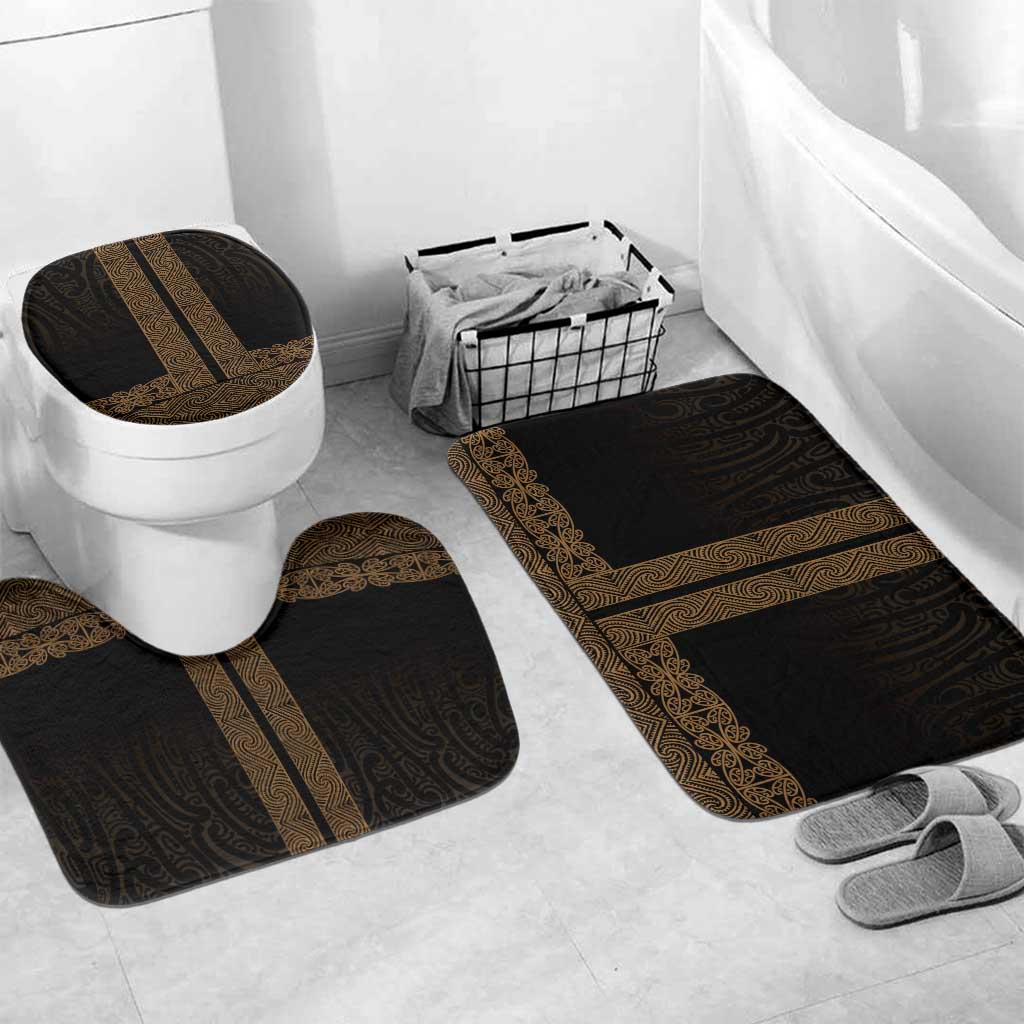New Zealand Maori Kowhaiwhai Bathroom Set Parauri Maui and Mangopare LT9 Mat Set Only (3 pcs) One Size Brown - Polynesian Pride