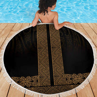 New Zealand Maori Kowhaiwhai Beach Blanket Parauri Maui and Mangopare LT9 - Polynesian Pride
