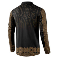 New Zealand Maori Kowhaiwhai Button Sweatshirt Parauri Maui and Mangopare