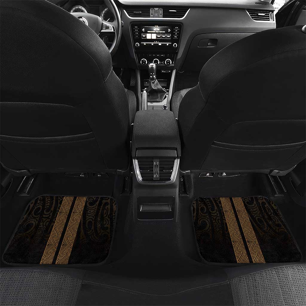 New Zealand Maori Kowhaiwhai Car Mats Parauri Maui and Mangopare LT9 Set 2pcs - Back Brown - Polynesian Pride